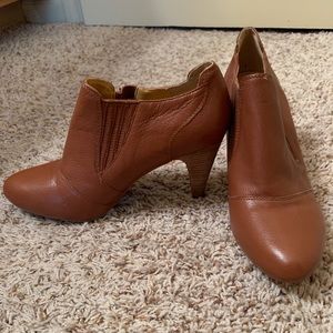Brown Leather Booties- Size 9